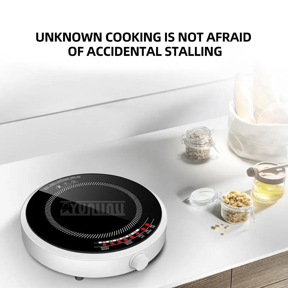 Induction Cooktop Portable - Круглая умная индукционная плита, бытовая, 2200