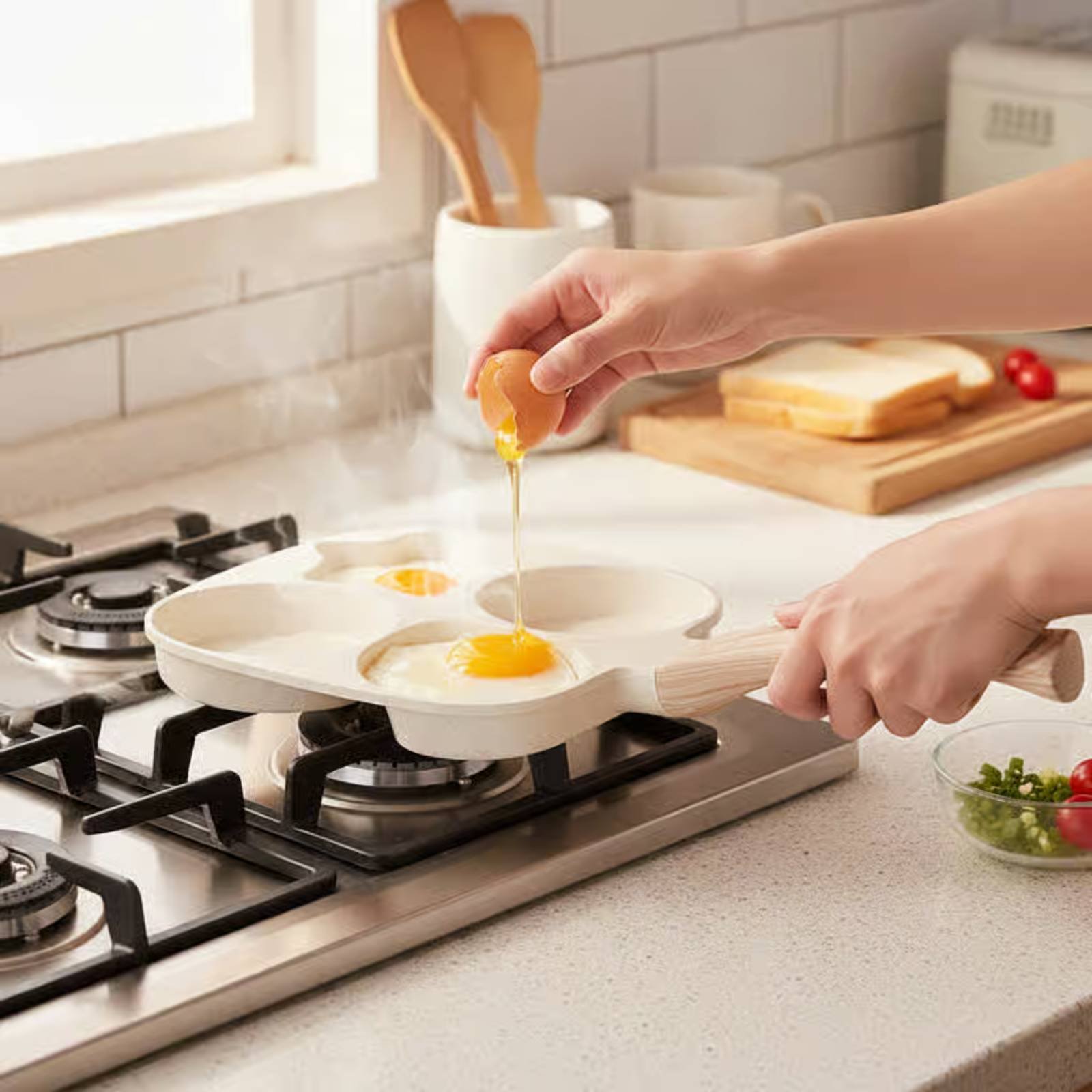 Induction Cooker - Антипригарная сковорода для завтрака с 4