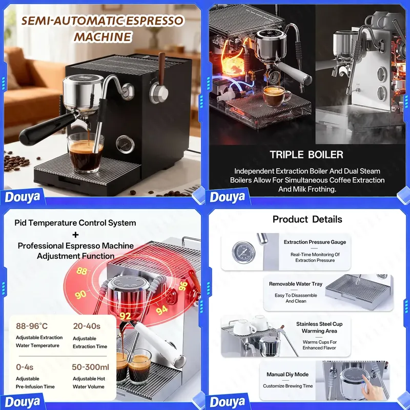 Coffee Maker - Полуавтоматическая эспрессо-машина CAFOVO E120 с помпой